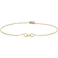 New Bling 9NBG-0345 Gouden Armband - Dames - Schakels - 4 x 13 mm - Ankerschakel - 0,85 mm Dikte - 16 + 1 + 1 cm - 14 Karaat - Goud