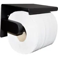 Wiesbaden Brush toiletrolhouder mat zwart