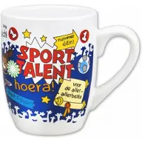 Paper Dreams mok cartoon-stijl sporttalent keramiek 325ml wit