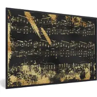 PosterMonkey Fotolijst incl. Poster - Muziek - Goud - Zwart - 90x60 cm - Posterlijst