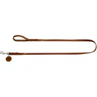 Hunter Looplijn Solid Education Cognac - Hondenriem - 100x1.6 cm