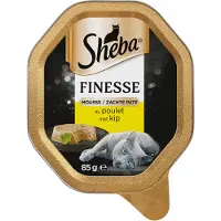 Sheba Finesse Kattenvoer Natvoer Mousse Kip Kuipjes 85 Gr