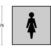 Intersteel pictogram damestoilet zelfklevend vierkant - RVS