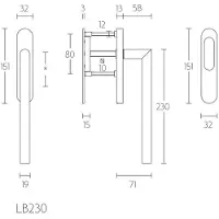 Formani Basics LB230 hefschuifdeurbeslag - mat RVS