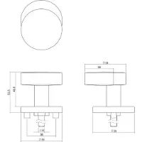 Intersteel Knop rond verkropt rvs geborsteld