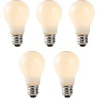 LUEDD Set van 5 E27 LED lampen opaal glas 1W 80 lm 2200K