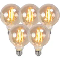 LUEDD Set van 5 E27 dimbare LED filament smoke lamp 5W 380 lm 2200K