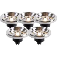 LUEDD Set van 5 GU10 dimbare LED lampen AR111 11W 810 lm 2700K