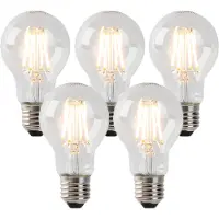 LUEDD Set van 5 dimbare E27 LED lampen helder glas 4W 320 lm 2200K