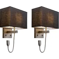 QAZQA Set van 2 wandlampen staal met kap, leesarm incl. LED - Bergamo