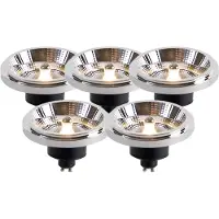 LUEDD Set van 5 LED lampen AR111 GU10 11W 2000K-3000K dim to warm