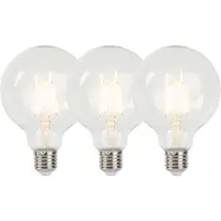 LUEDD Set van 3 E27 dimbare LED filament lampen G95 5W 470 lm 2700K
