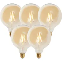 LUEDD Set van 5 E27 dimbare LED lampen G125 goud 5W 450 lm 2200K