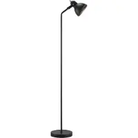 Nordlux vloerlamp Aslak, zwart, 140 cm, max. 15W, E27, zonder lamp, met schakelaar, verstelbaar