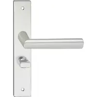 Impresso Deurkruk - London - Voor binnen - Vierkant deurschild met schroeven en toiletsluiting - Aluminium - 2 stuks