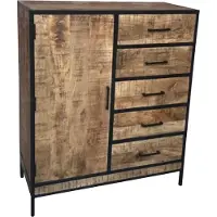 Benoa Mansfield GB 1 Door 5 Drawer Cabinet 102 cm (Naturel, 102x120x45cm)