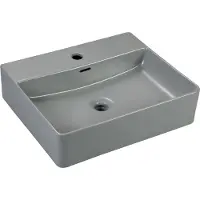 Best design Flaago wastafel 50,5x42,5x12,5cm 1 kraangat mat grijs