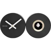 Karlsson Wandklok Duo Cuckoo zwart