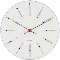 Arne Jacobsen Bankers Wandklok Wit 210 Mm - Wandklokken Aluminium White - 43630