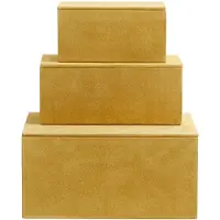 Nordal Box opbergdozen set van 3 stuks - geel