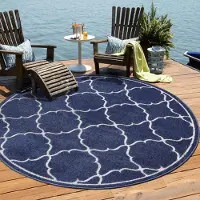 Muratap Berlin outdoor vloerkleed binnen en buiten laagpolig tapijt tuin - 200 cm rond
