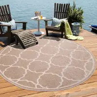 Muratap Berlin outdoor vloerkleed binnen en buiten laagpolig tapijt tuin - 120 cm rond
