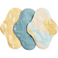Imse wasbaar maandverband - 3 stuks - Normaal/dagverband - Blue Sprinkle - Geel denim mix