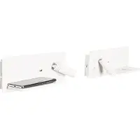 QAZQA Set van 2 wandlampen wit incl. LED met USB en inductielader - Riza