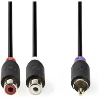 Nedis Subwoofer/Tulp mono (m) - Tulp stereo (v) audio adapter - 0,20 meter