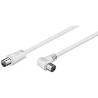 Shiverpeaks IEC (m) recht - IEC (v) haaks coaxkabel - wit - 7,5 meter