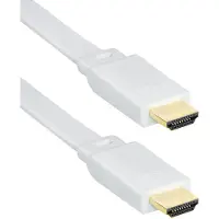 Transmedia Platte HDMI kabel - versie 1.4 (4K 30Hz) / wit - 1,5 meter