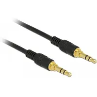 DeLOCK 85549 Jackplug Audio Verbindingskabel [1x Jackplug male 3,5 mm - 1x Jackplug male 3,5 mm] 2 m Zwart