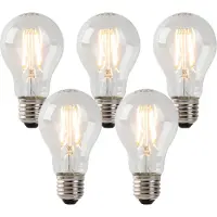 LUEDD Set van 5 E27 LED filament lampen helder glas 3W 250 lm 2200K
