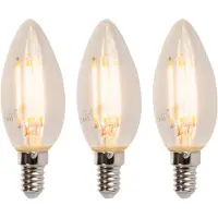 LUEDD Set van 3 LED E14 dimbare kaarslampen B35 5W 380lm 2700K