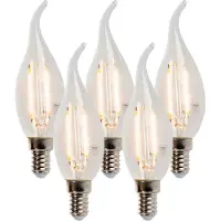 LUEDD Set van 5 E14 dimbare LED filament tipkaars lampen 250lm 2700K