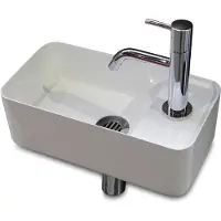 Luca Fontein sanitair 35x18,5x12 cm mineraalsteen glans wit