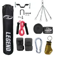 Legend Sports Bokszak Zwart Bisonyl / Plafondbeugel Complete Set diverse maten