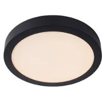 Lucide BRICE-LED - Plafonnière Badkamer - Ø 30 cm - LED Dimb. - 1x30W 3000K - IP44 - Zwart