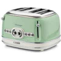Ariete Vintage, groene broodrooster met 4 gleuven
