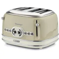 Ariete 0156/03 - Vintage broodrooster - 4 sleuven - 1630W - 6 standen - Beige
