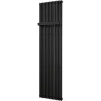 VIPERA Corrason enkele badkamerradiator 50 x 180 cm centrale verwarming mat zwart zijaansluiting 1.617W