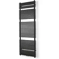 VIPERA Alegria dubbele handdoekradiator 60 x 180 cm centrale verwarming mat zwart zij- en middenaansluiting 2010W