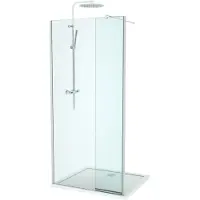 Linie Twist inloopdouche met beweegbare zijwand 100 x 200 cm helder glas glanzend chroom profiel