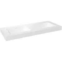 Storke Mata High dubbele wastafel matte Solid Surface 130 x 52 cm