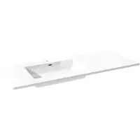 Storke Diva asymmetrisch linkse wastafel glanzend composiet marmer 130 x 52 cm combinatie kast 35 cm
