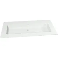 Storke Mata enkele wastafel voor 2 kraangaten matte solid surface 105 x 52 cm