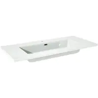Storke Diva enkele wastafel glanzend composiet marmer 100 x 46 cm