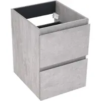Linie Lado zwevende wastafelonderkast 40 x 46 cm beton donkergrijs 2 lades