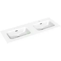 Linie Baro dubbele wastafel mat witte porselein 120 x 46 cm