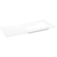 Storke Mata asymmetrisch rechtse wastafel matte solid surface 110 x 52 cm combinatie kast 35 cm